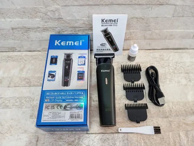 Maquina Cortar Cabelo Kemei-1113 Display Digital - Foto 5