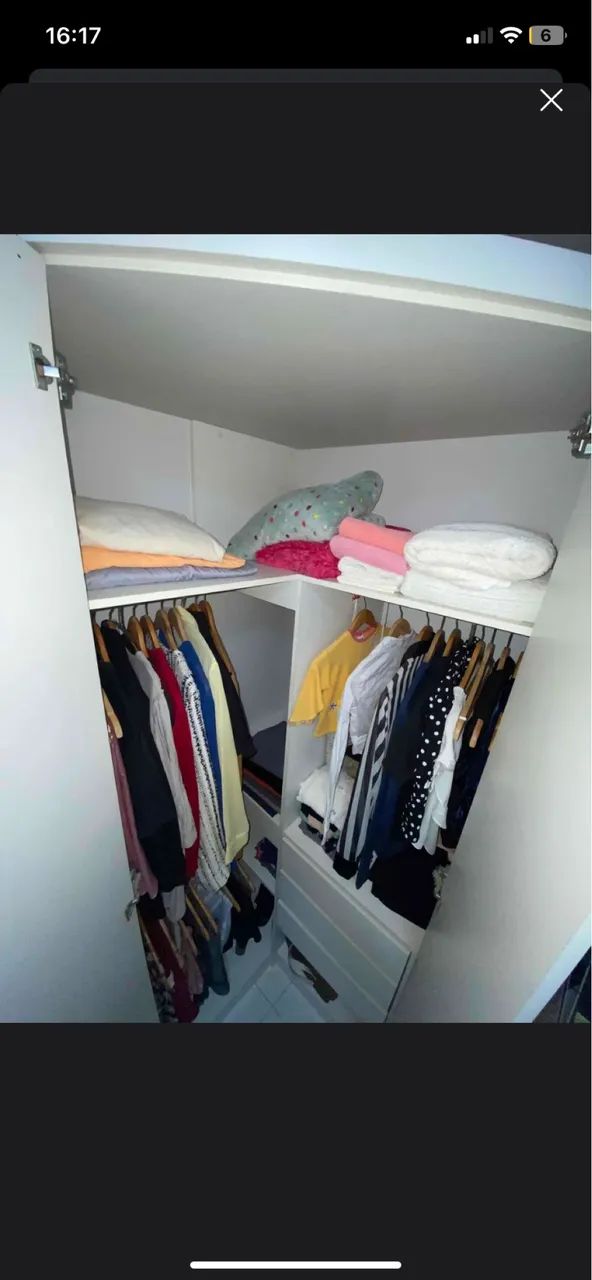 Guarda-roupa branco de canto (DESMONTADO)