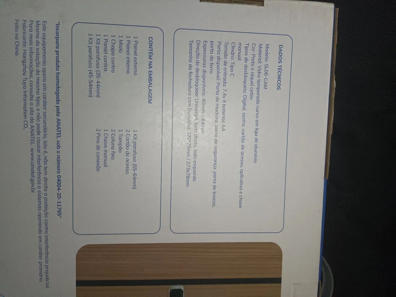 Fechadura Inteligente com Câmera Wi-Fi Nova Digital (modelo SL06-CAM). - Foto 3