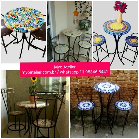 Moveis, mesa, varanda gourmet, mosaico, cadeiras - Foto 3