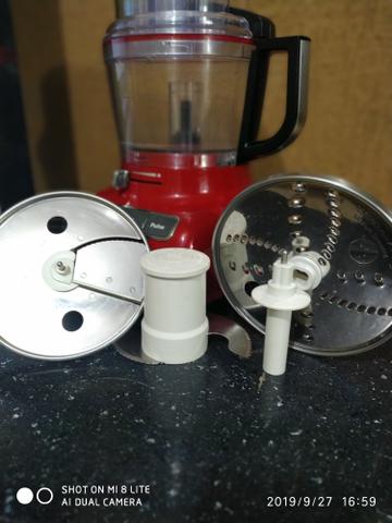 Processador fatiador kitchenaid kitchen aid vermelho 110v bem novinho - Foto 3