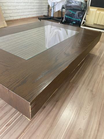 Mesa de centro cor tabaco com vidro - Foto 6