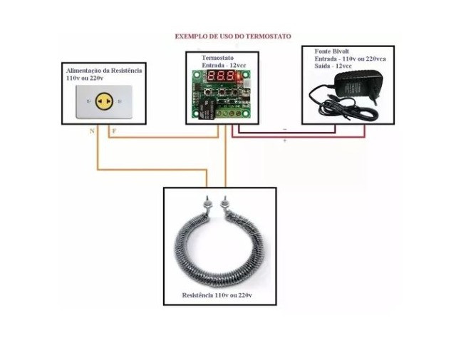 Termostato Digital W1209 Chocadeira Controle De Temperatura - Automação COD-AM35
