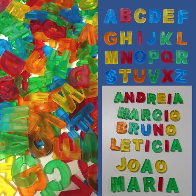 24 Letras para artesanato chaveiros brindes imãs leds apliques e muito mais