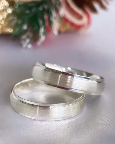 Par de Aliança de Prata 950 - Foto 5