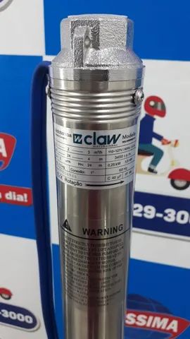 Bomba d?agua submersa de (2,5) polegadas, 1/3 HP - *  Marca: Claw Descrição: 