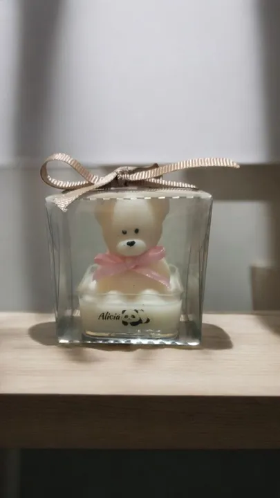 Lembrancinha maternidade vela aromatica urso