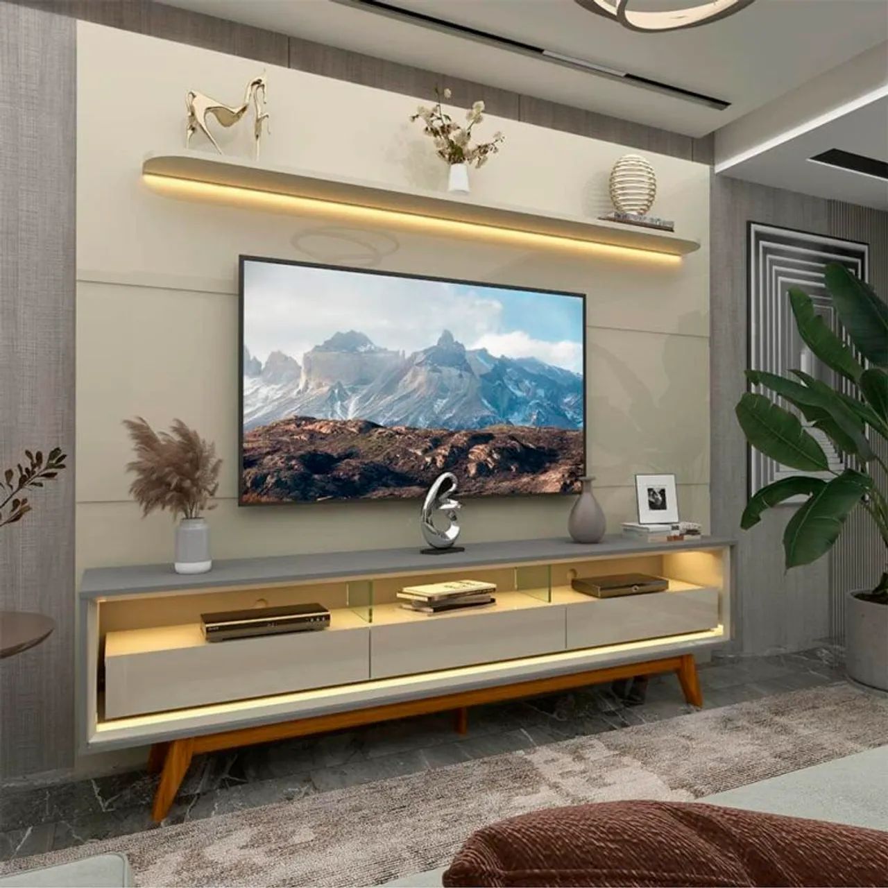 Rack Retrô com Painel Design Moderno tt443 - Foto 2
