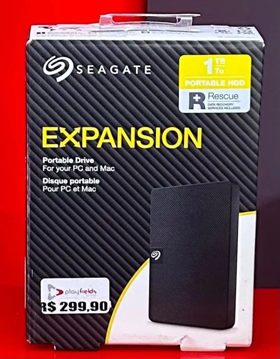 Seagate Expansion Portable Drive HD 1TB - Produto Novo, Lacrado com Garantia.