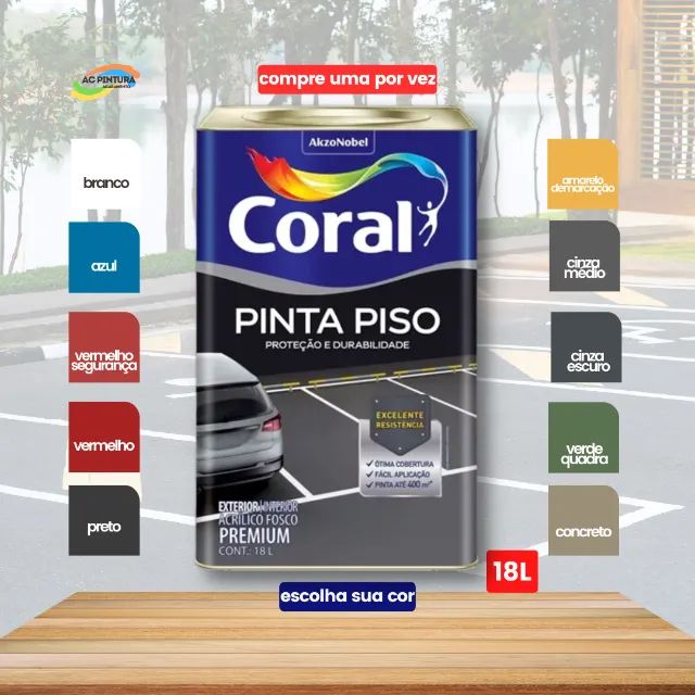 Tinta Pinta Piso Coral Premium 18L 