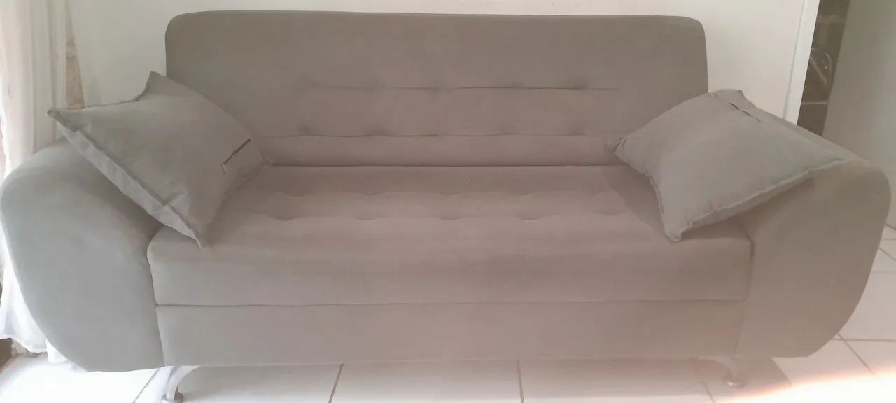 Jogo de Sofá 2&3 lugares cinza claro bom estado