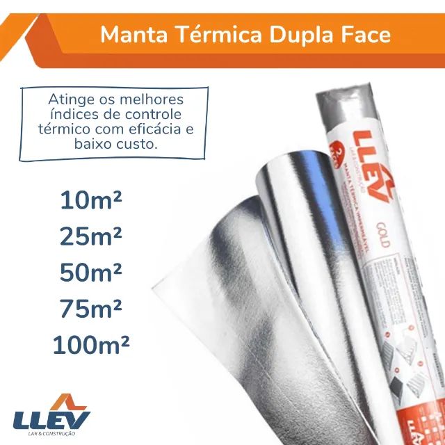 Manta Térmica Para Telhado Dupla Face 50m² + Fita P/ Emenda Subcobertura Impermeável - Foto 6
