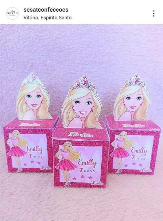 Bauzinho da Barbie, caixinha cubo, bala personalizado pra festa de aniversário - Foto 2
