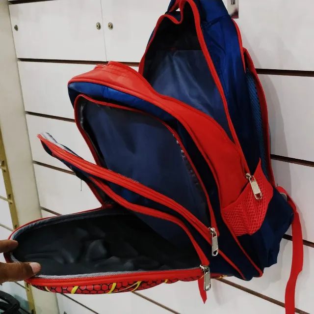 Mochila De Costa Infantil Peitoral 42x32cm Da018377 Promoç - Homem Aranha - Foto 4