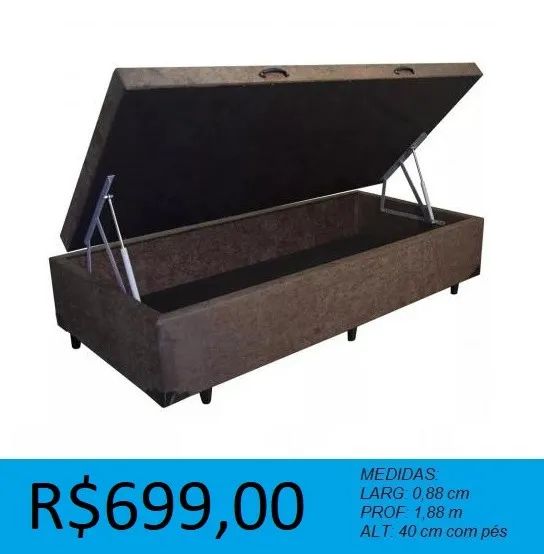 Base box bau solteiro - produto a pronta entrega 