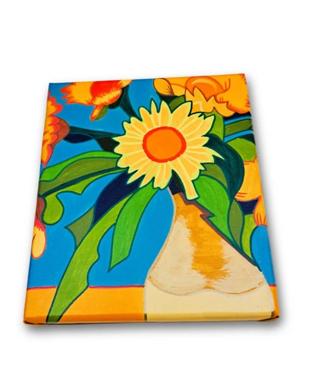 Mini quadro Decorativo De Jarro de Flores Pintado a mão - Foto 4