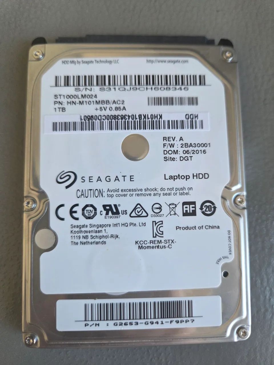 HD Seagate 1TB Momentus - Notebook