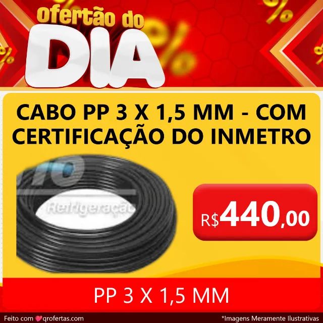 CABO 3 VIAS POR 1,5 MM PP - CABO PP 3 X 1,5 MM ANTI CHAMAS  - Foto 4
