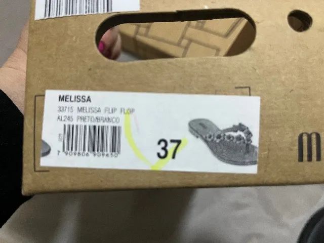 Melissa Flip Flop preta TAM 37 
