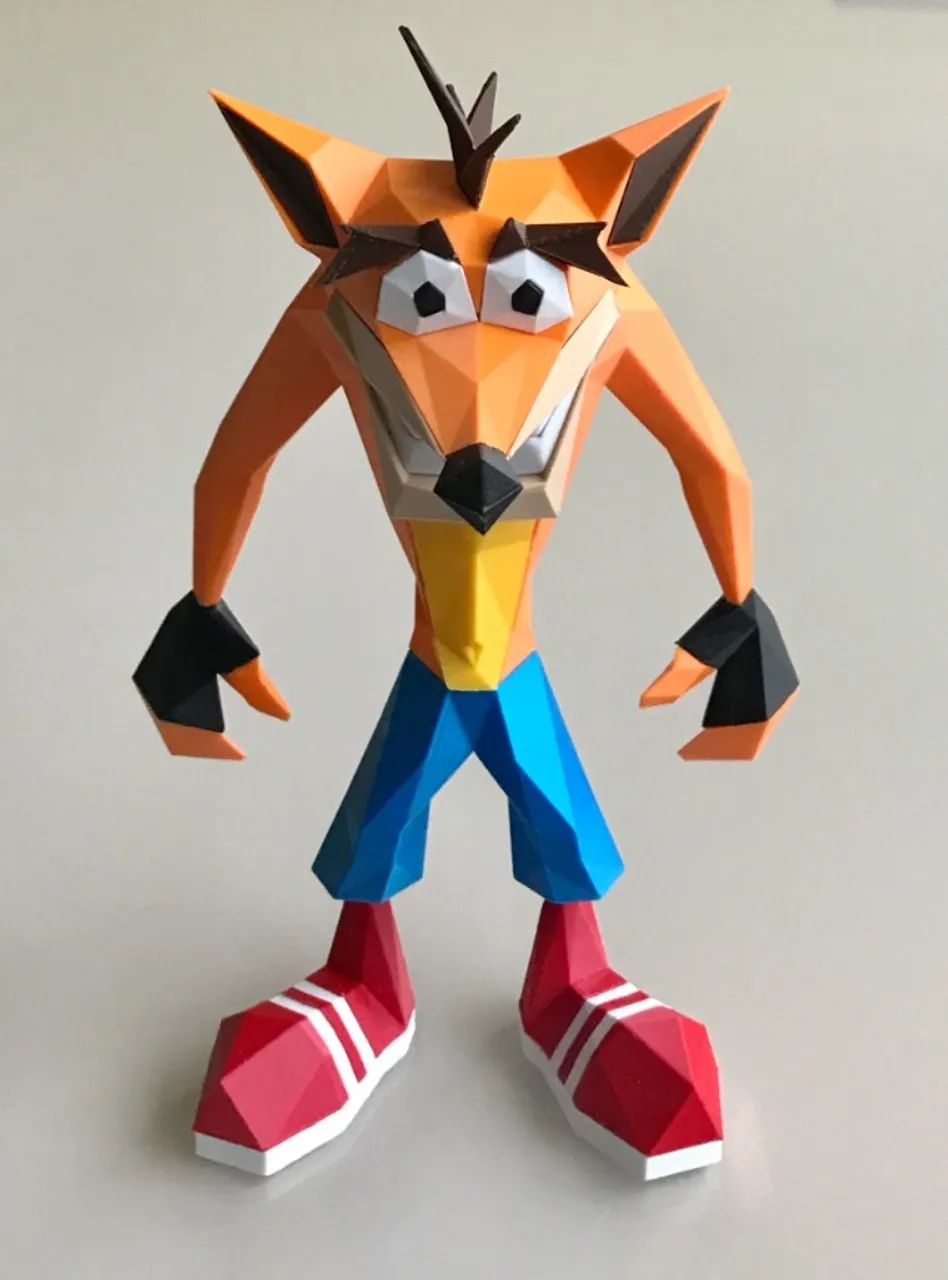 Boneco Figure Crash bandicoot Low poly 18CM