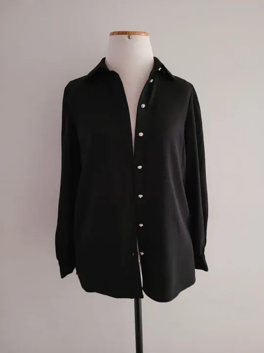 Camisa Social Preta com Botões - Foto 2