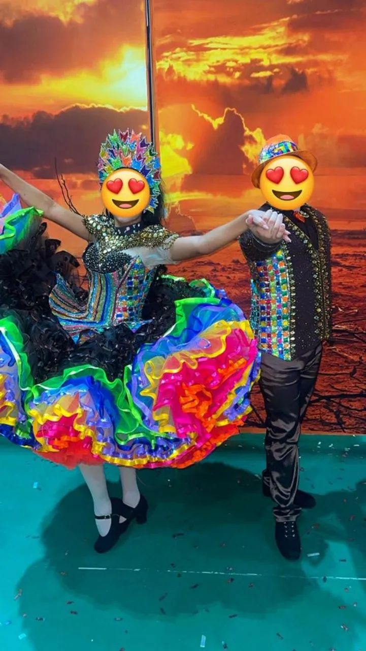 Conjunto de roupas indianas para dança - Foto 2