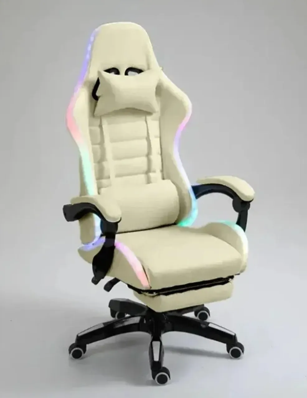 Cadeira Gamer PROMOÇÃO RGB LED C7 Neo - Bege