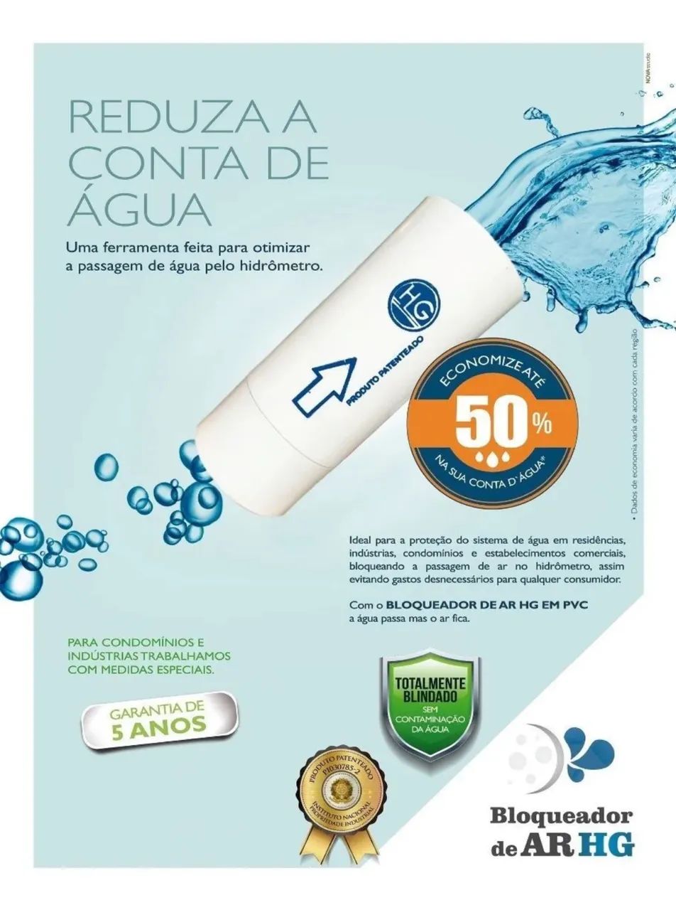 Bloqueador de ar HG para tubos de 25 ou 3/4 - Foto 2