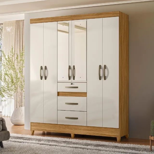 Guarda Roupa 6 Portas 3 Gavetas com Espelho Novo fazemos entrega