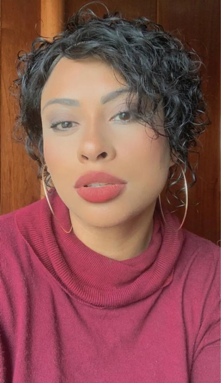 Peruca humana - corte pixie - cabelo natutal