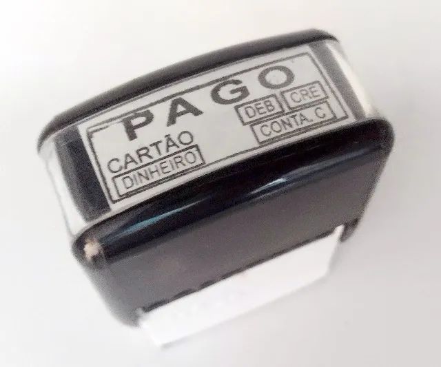 Carimbo de Tinta Automático PAGO-CARTÃO DEB-VRE DINHEIRO-CONTA.CORRENTE