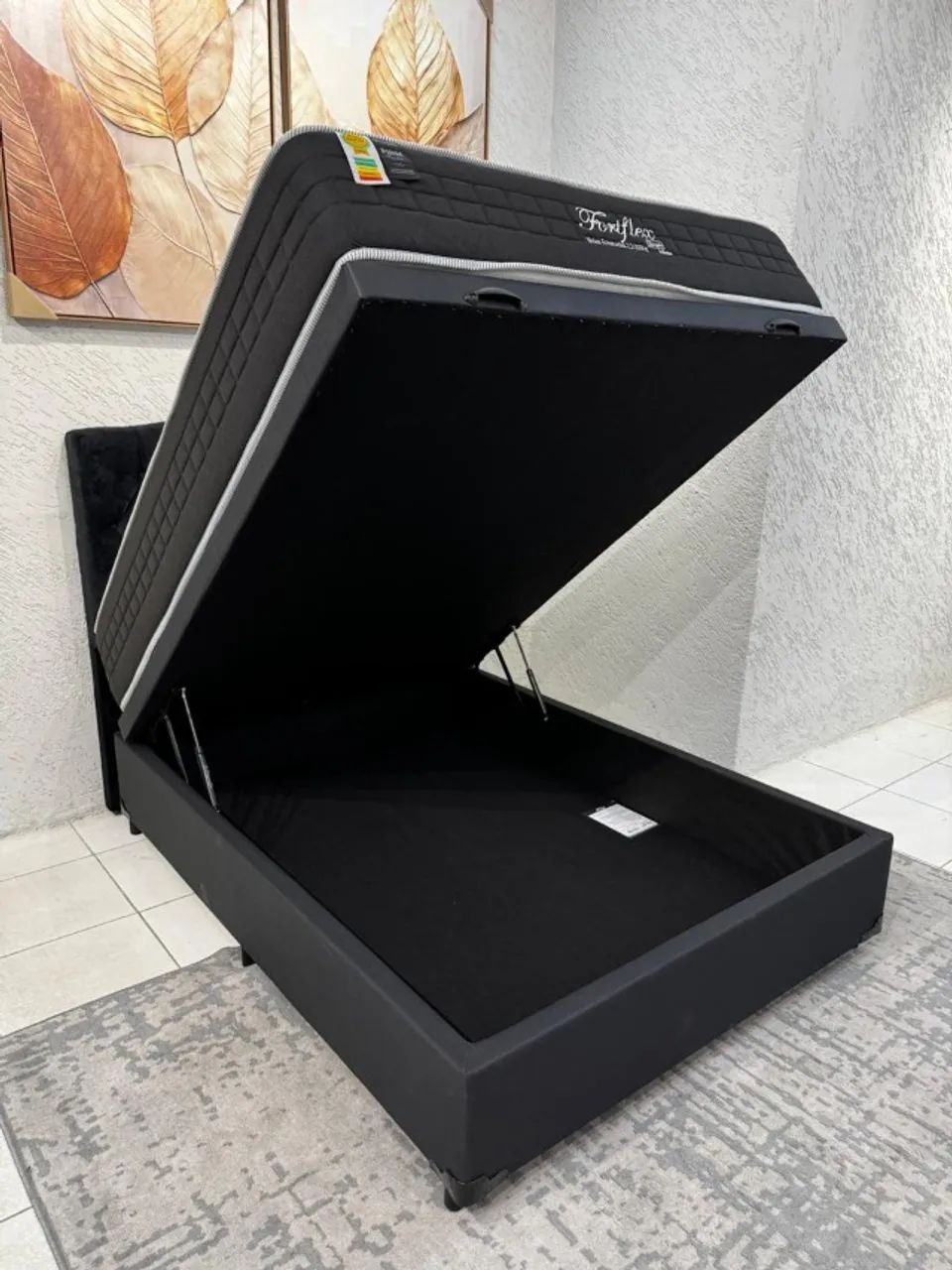 Colchão Casal Molas Ensacadas + Cama Box Baú