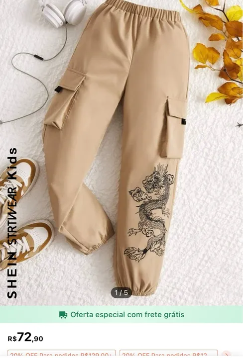 Calça cargo infantil