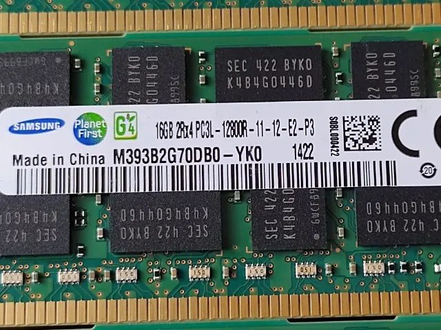   Memoria Samsung Servidor 16gb Ddr3l 1600 Ecc Rdimm M393b2g70db0-yk0 Aceito Trocas    - Foto 2