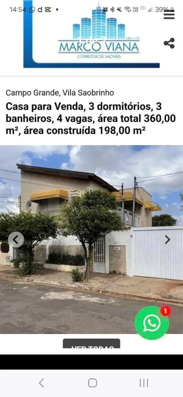 3 casas em um terreno,Vila sobrinho 100m da praça do papa