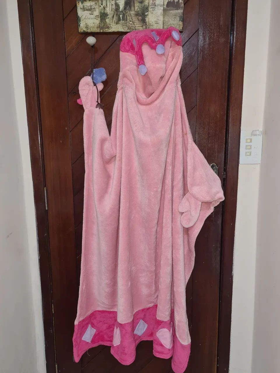Manta com Capuz Infantil Rosa - Princesa - Foto 4