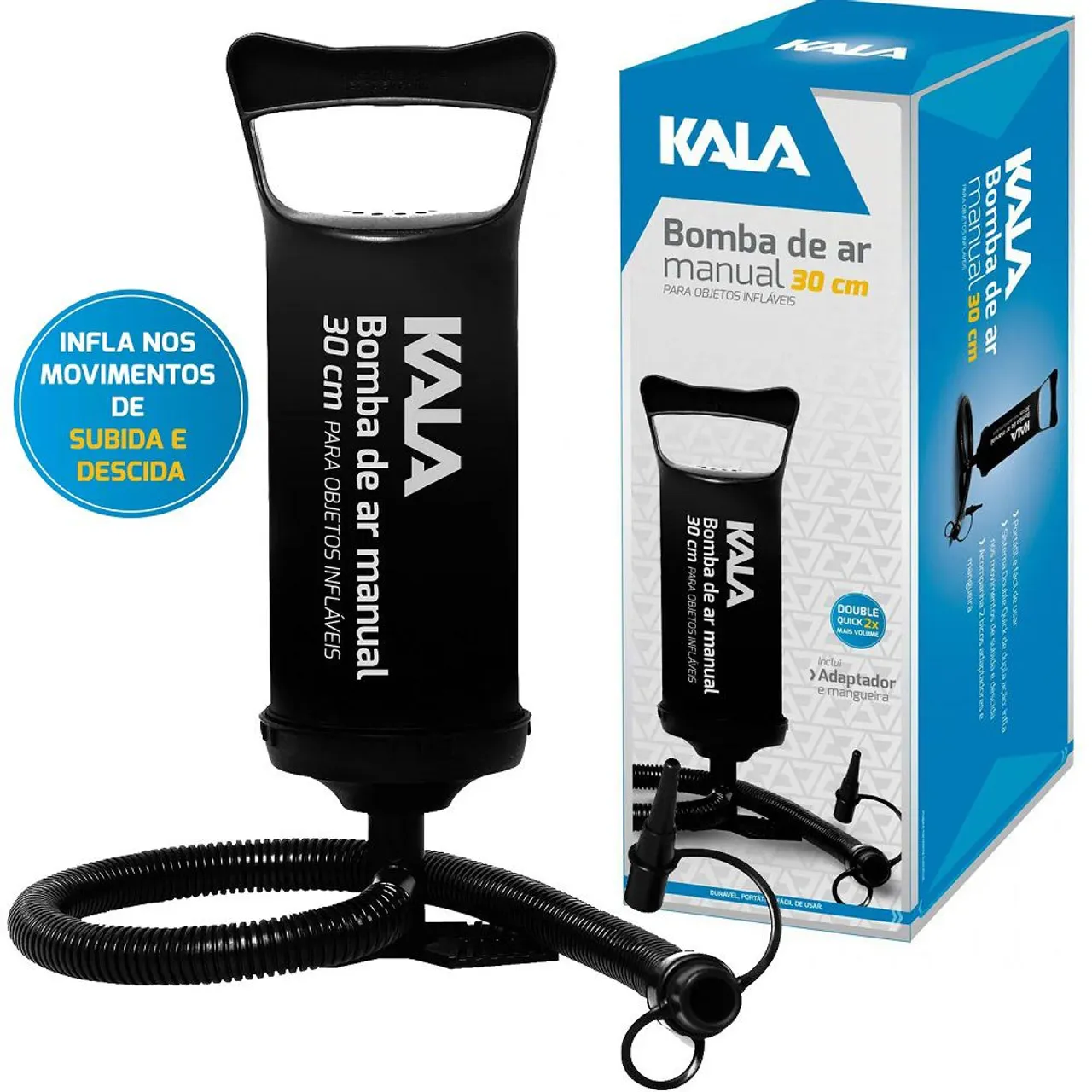 Bomba de Ar para inflaveis Manual 30cm KALA - Acampamento