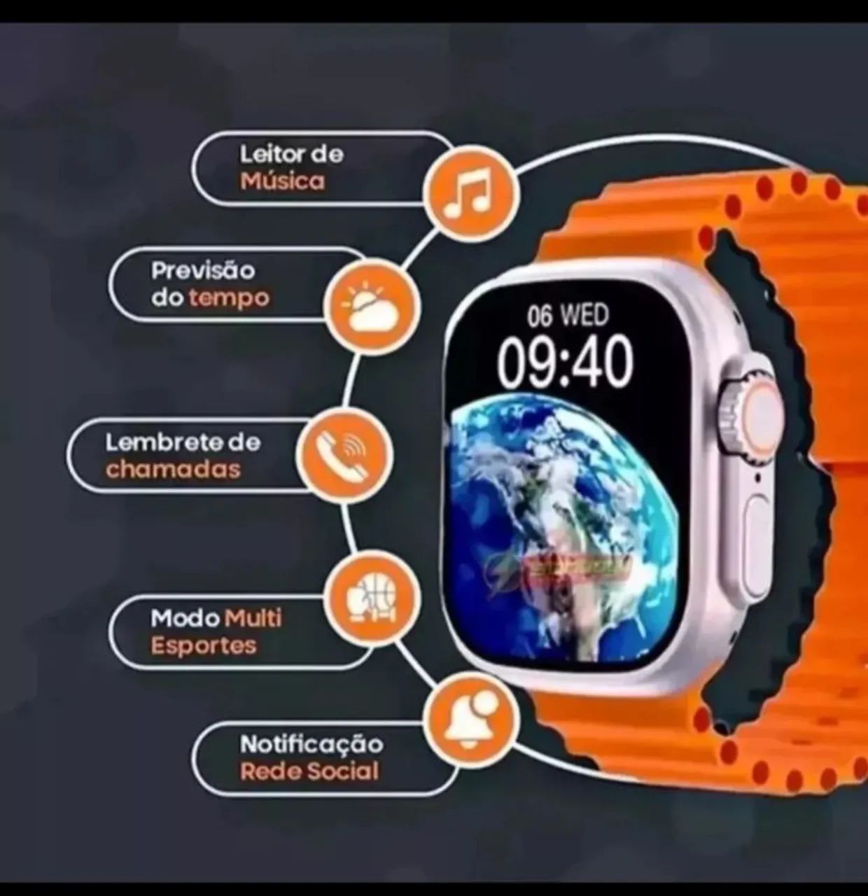 Relógio Smartwatch 7 em 1 ULTRA 9 - 49mm -  - Foto 5