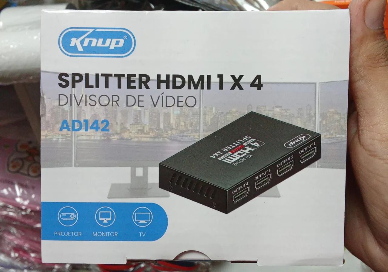 Splitter HDMI 1x4 Knup AD142 - Divisor de Vídeo