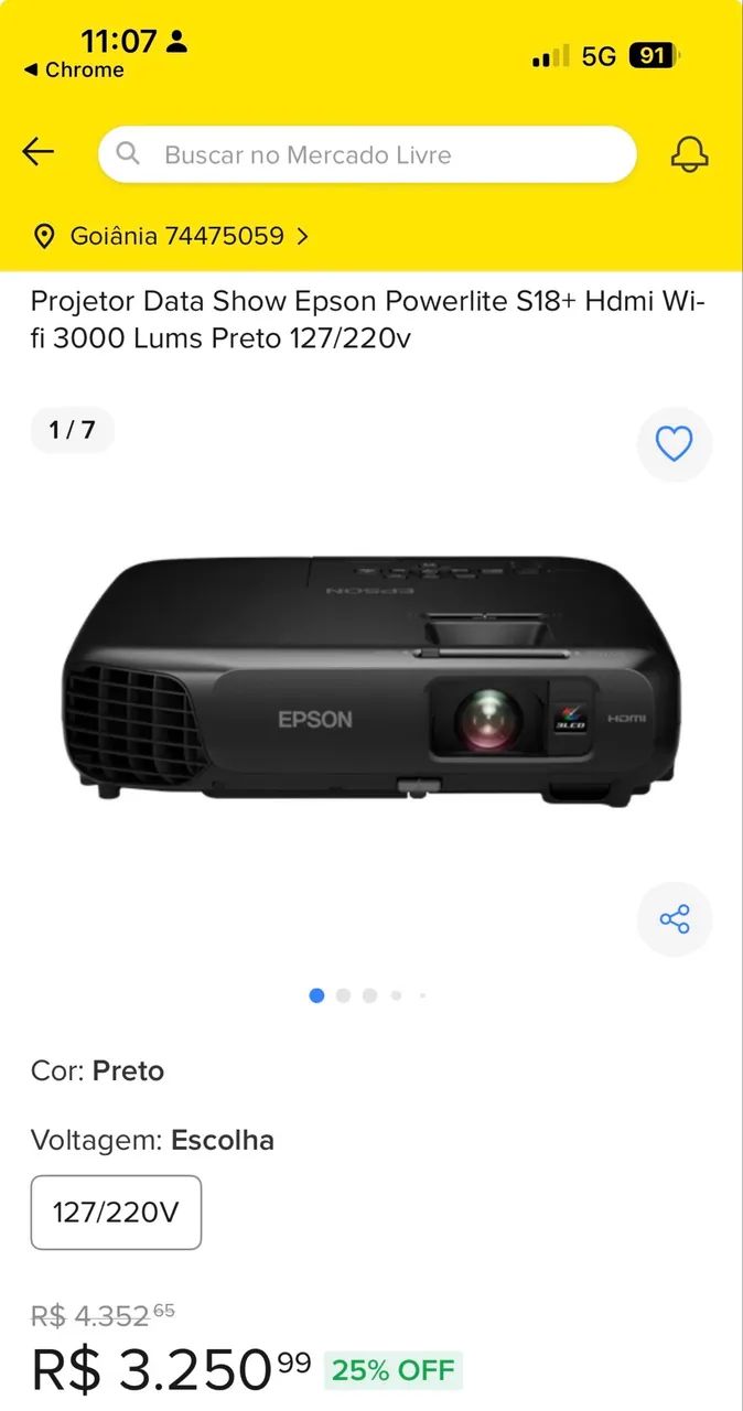 Projetor Multimidia EPSON Powerlite S18+ 3000 Lumens SVGA. HDMI - Foto 5