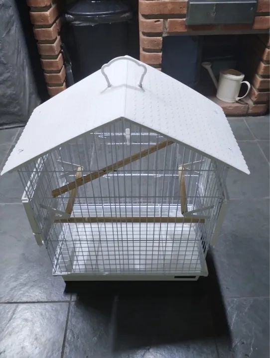 Gaiola para pássaros branca