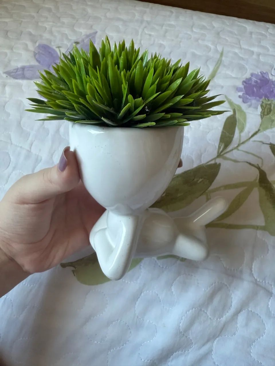 Vaso decorativo com planta artificial 