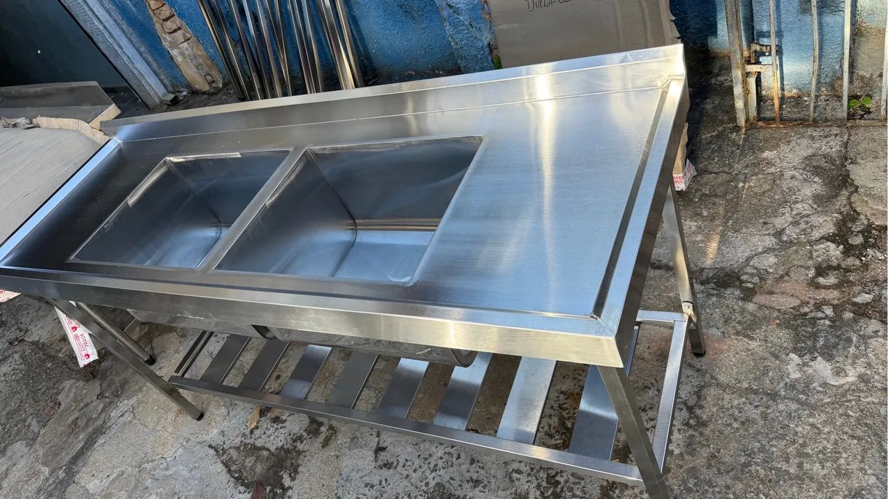 Pia inox 2 cubas 1,80 x 0,60  - Foto 4