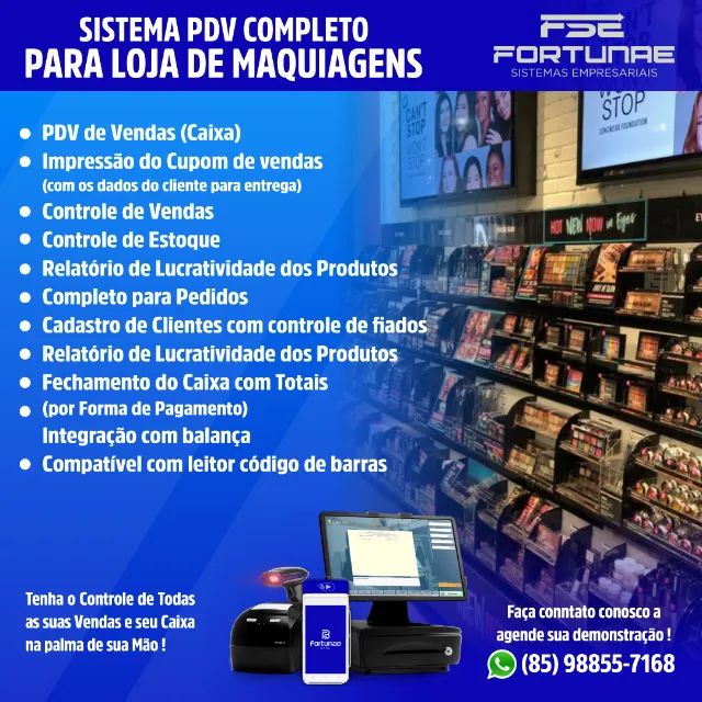 SISTEMA PERFEITO PARA SEU QUIOSQUE DE MAQUIAGENS E PRESENTES