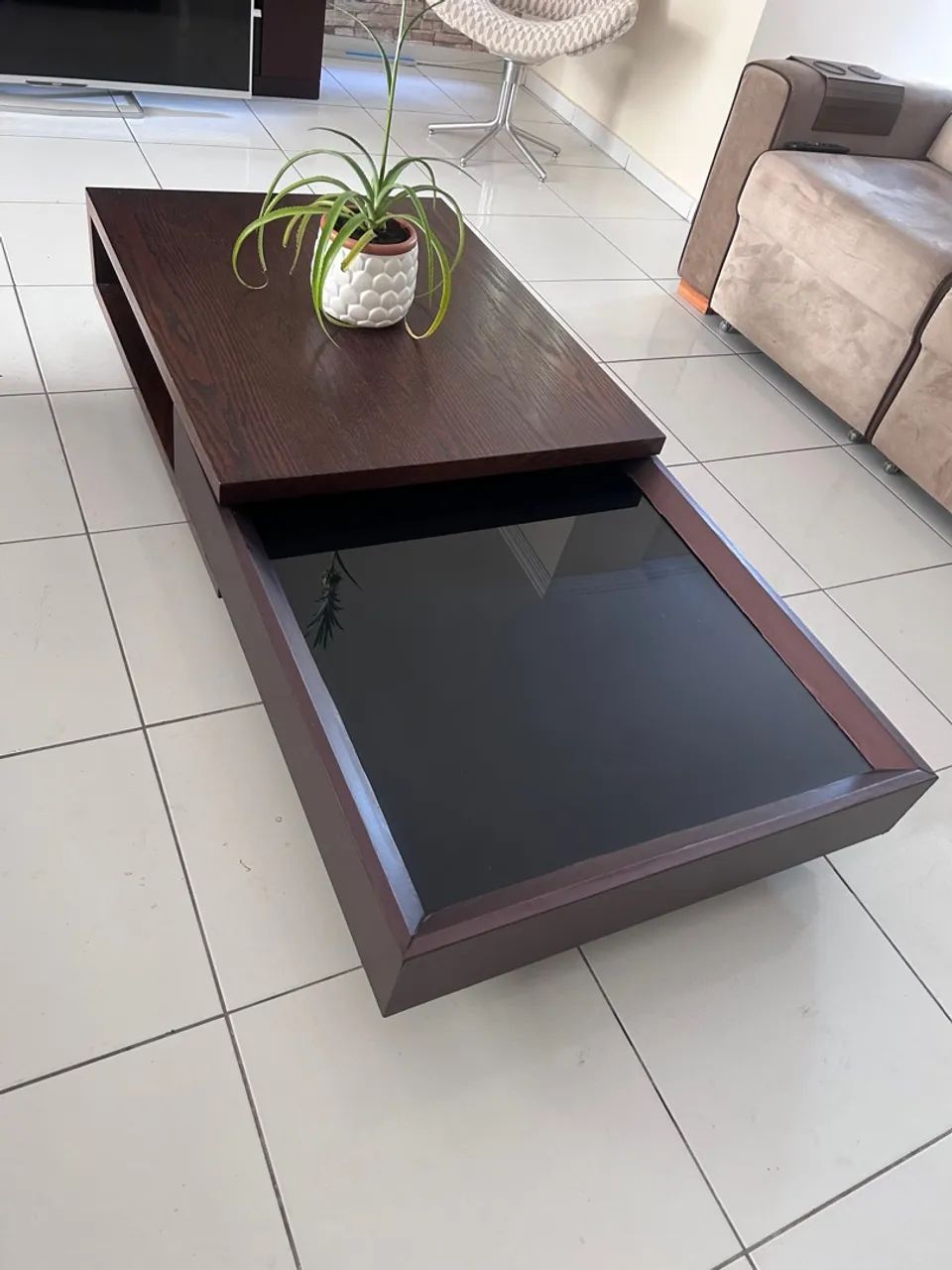 Mesa de Centro c/ vidro preto  - Foto 2