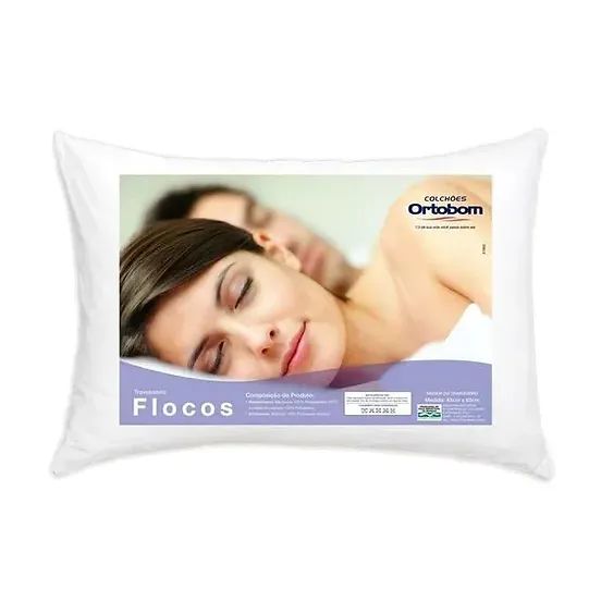 Travesseiro Flocos Confort Ortobom - Entrega grátis p/ Fortaleza