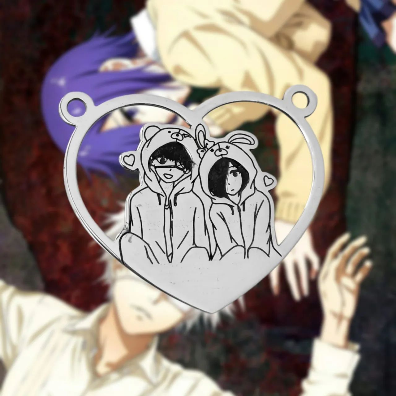 Pingente + Colar Kaneki e Touka - Tokyo Ghoul - Foto 2