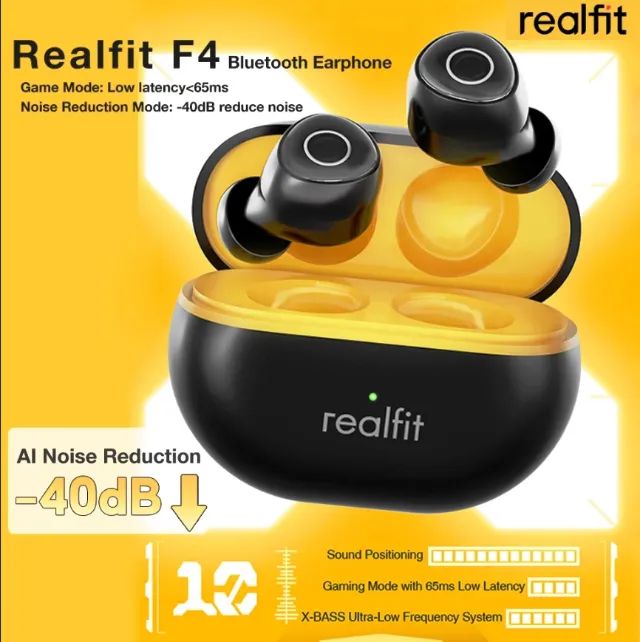 Fones de Ouvido Bluetooth Realfit F4 com Cancelamento De Ruído Ativo R$  65,00 - Foto 6