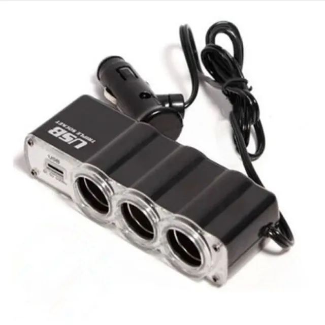 Promoção Extensão Tripla Para Tomada Veicular 12v C/ Usb Gps Celular - Foto 5