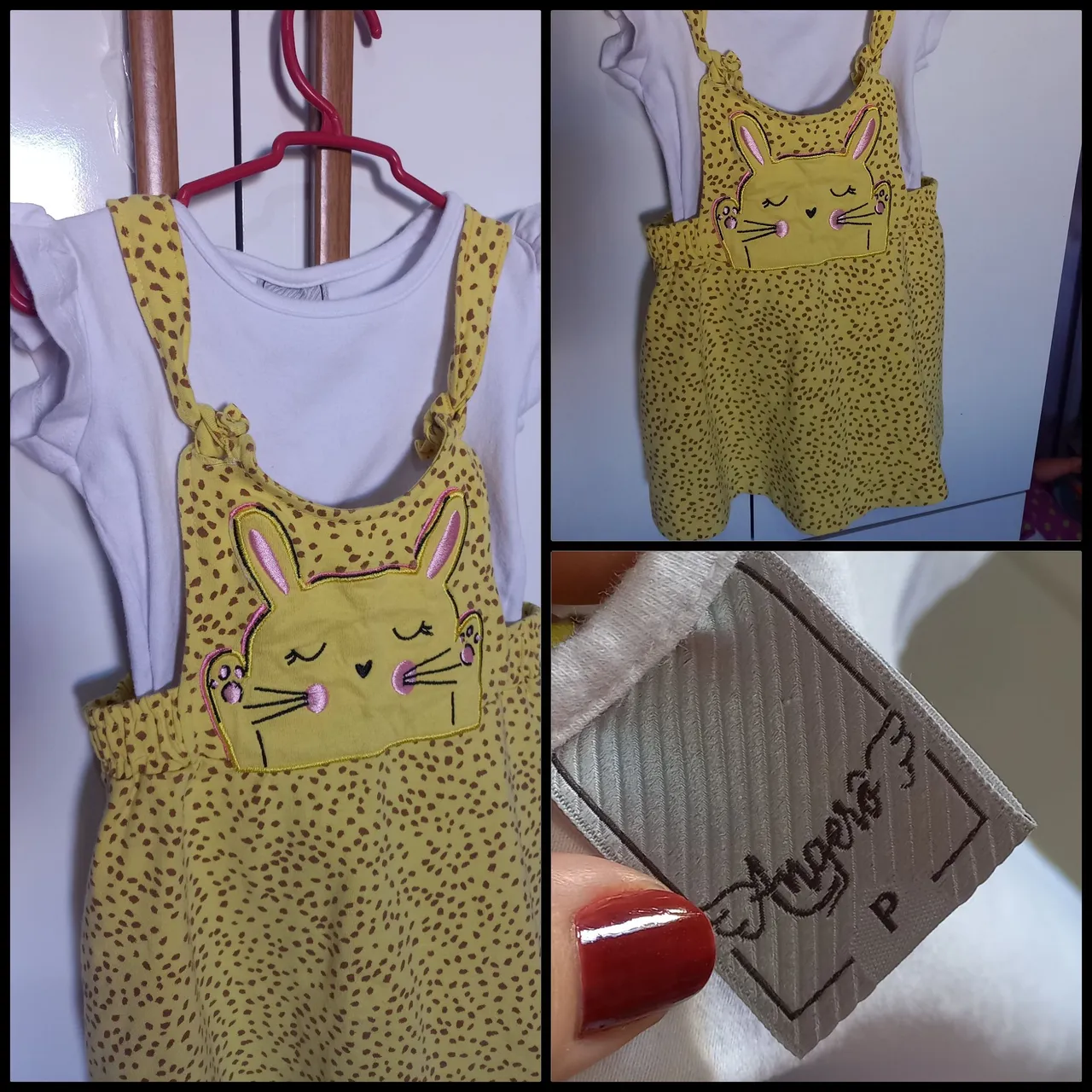 Conjunto Jardineira Infantil Estampada com Blusa
